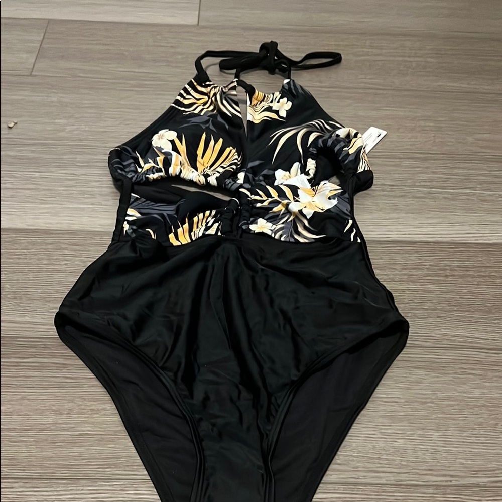 Floral Black women’s One Piece Swimsuit